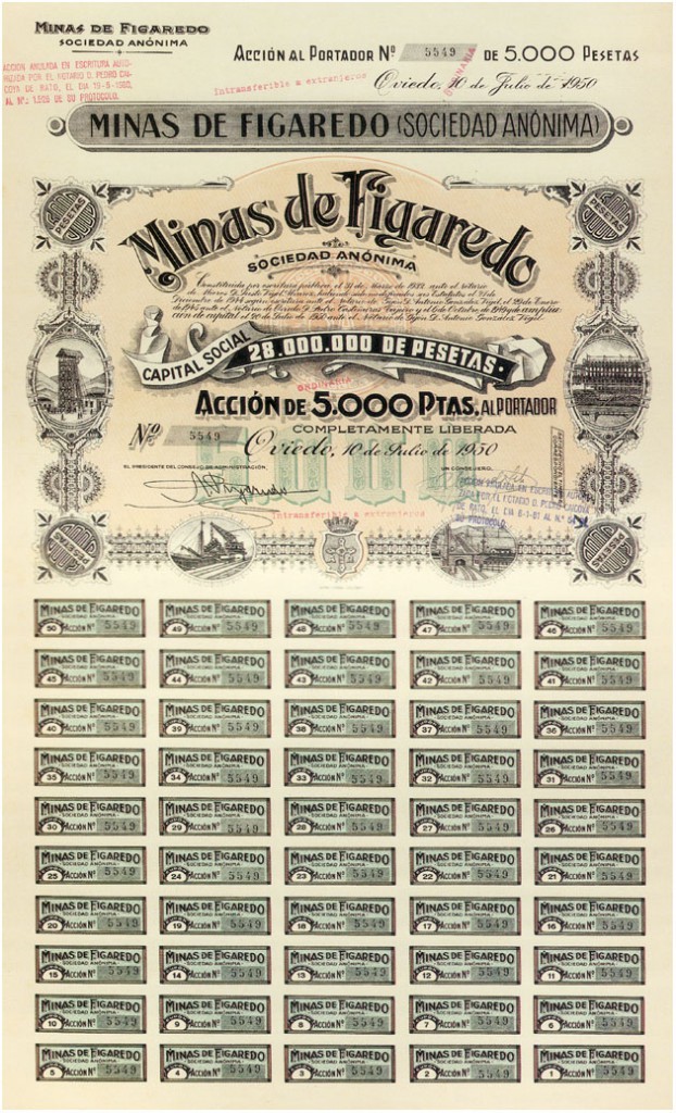 Acci&oacute;n minera de Minas de Figaredo. Oviedo, Asturias. A&ntilde;o 1950.
