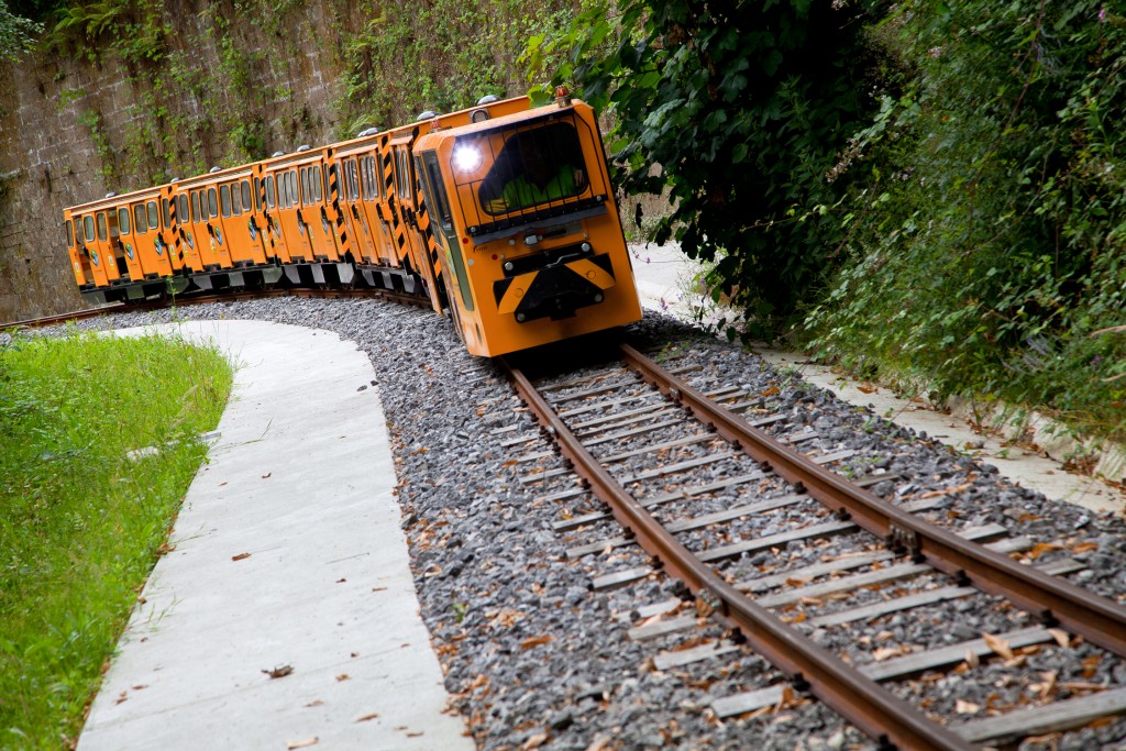 Tren minero desde el tunel de La Trechora. Ecomuseo del Valle del Samu&ntilde;o. Langreo. Asturias  2012