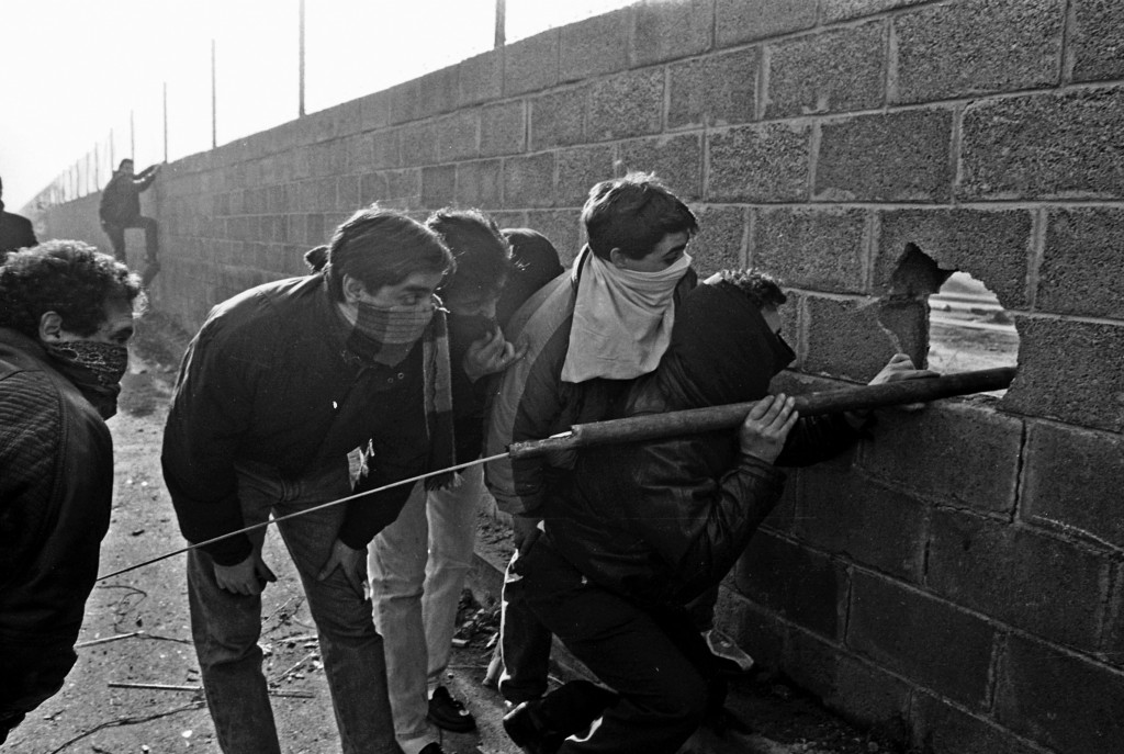 Movilizaciones mineras durante el encierro del Pozo Barredo. Mieres, Asturias. Año 1991