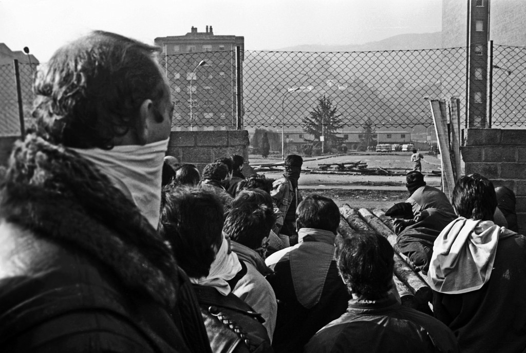 Movilizaciones mineras durante el encierro del Pozo Barredo. Mieres, Asturias. Año 1991.