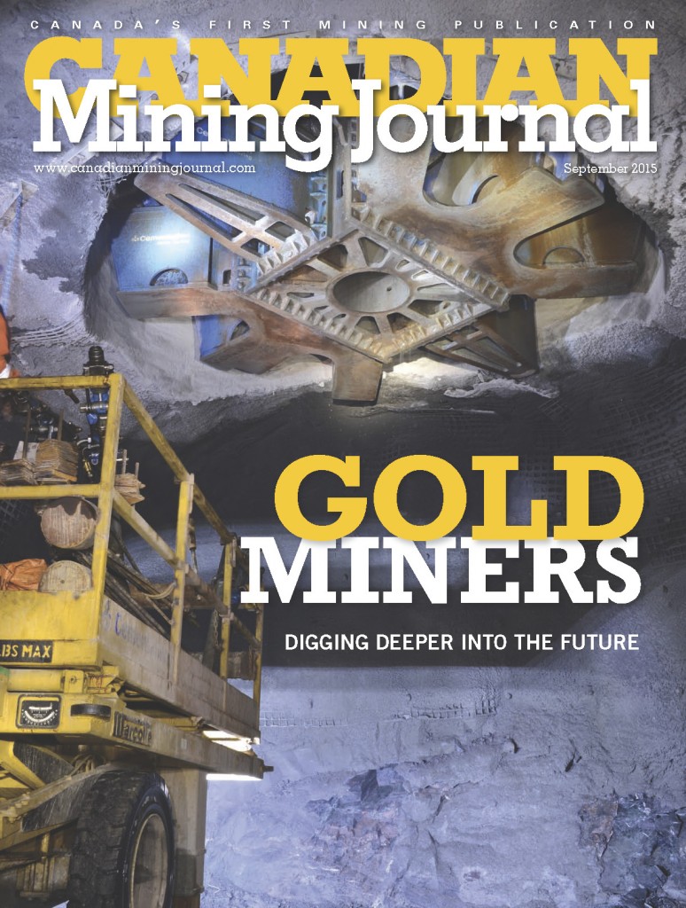 Portada de la revista Canadian Mining Journal. Septiembre 2015