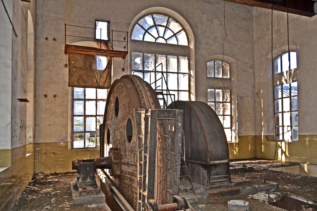 Máquina de extracción del pozo Lieres nº 1, de Minas de Solvay. Lieres. Siero. Asturias 2015