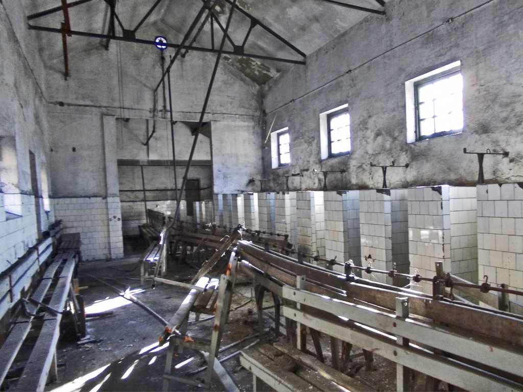 Interior de la casa de aseos del Grupo Bolsada de la Minero Siderúrgica de Ponferrada. Caboalles de Abajo. Villablino. Leon 2013