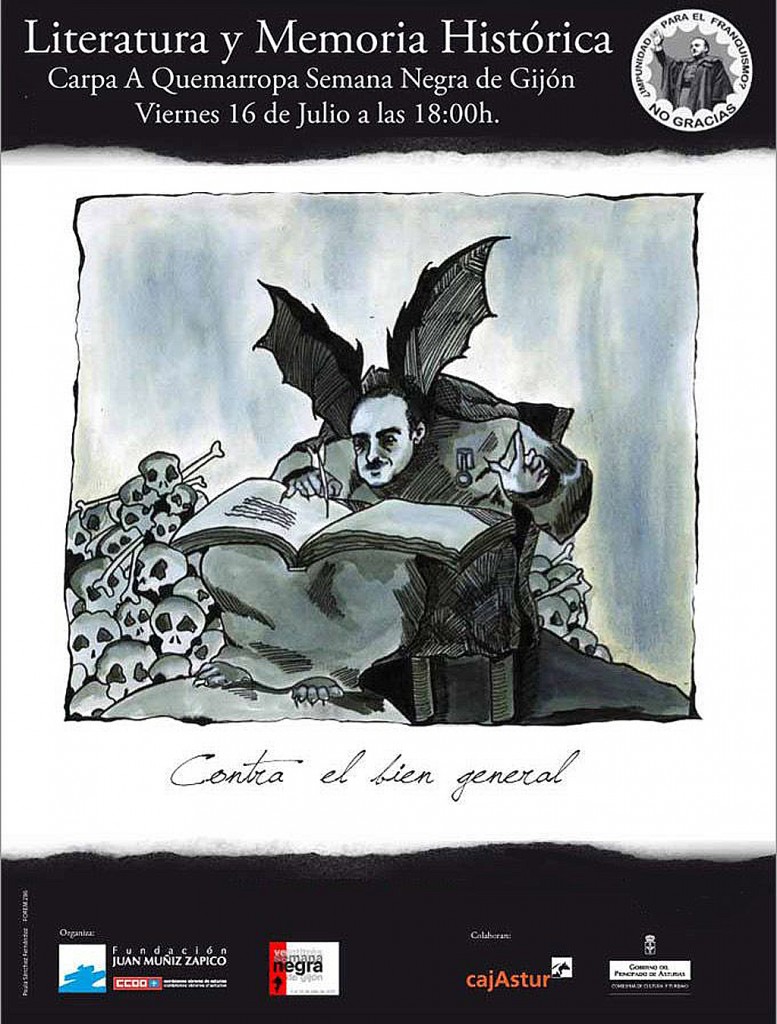 Cartel de la actividad Literatura y Memoria Histórica, durante la Semana Negra de Gijón. 2010