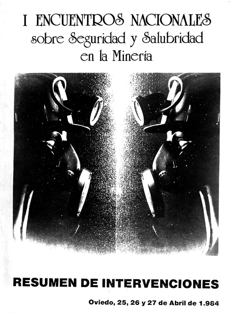 Portada del resumen de intervenciones sobre Seguridad y Salud en la mineria. I Encuentros Internacionales celebrados en Oviedo. Asturias. 1984