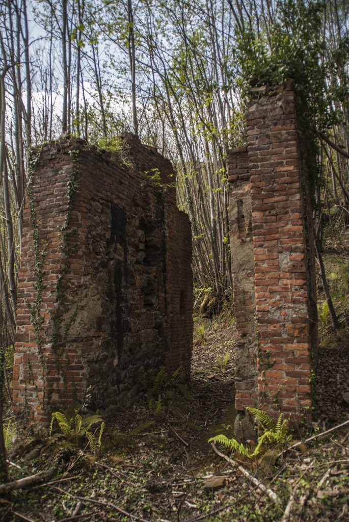 Restos de la casa de maquinas del plano inclinado de Mina La Riquela. Valle de Turón. Mieres. Asturias 2016