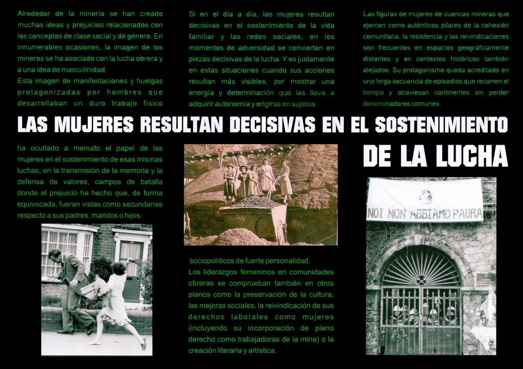 Folleto Muyeres del carbón. Coal Woman (interior). Secretaría de la Mujer de CC.OO.