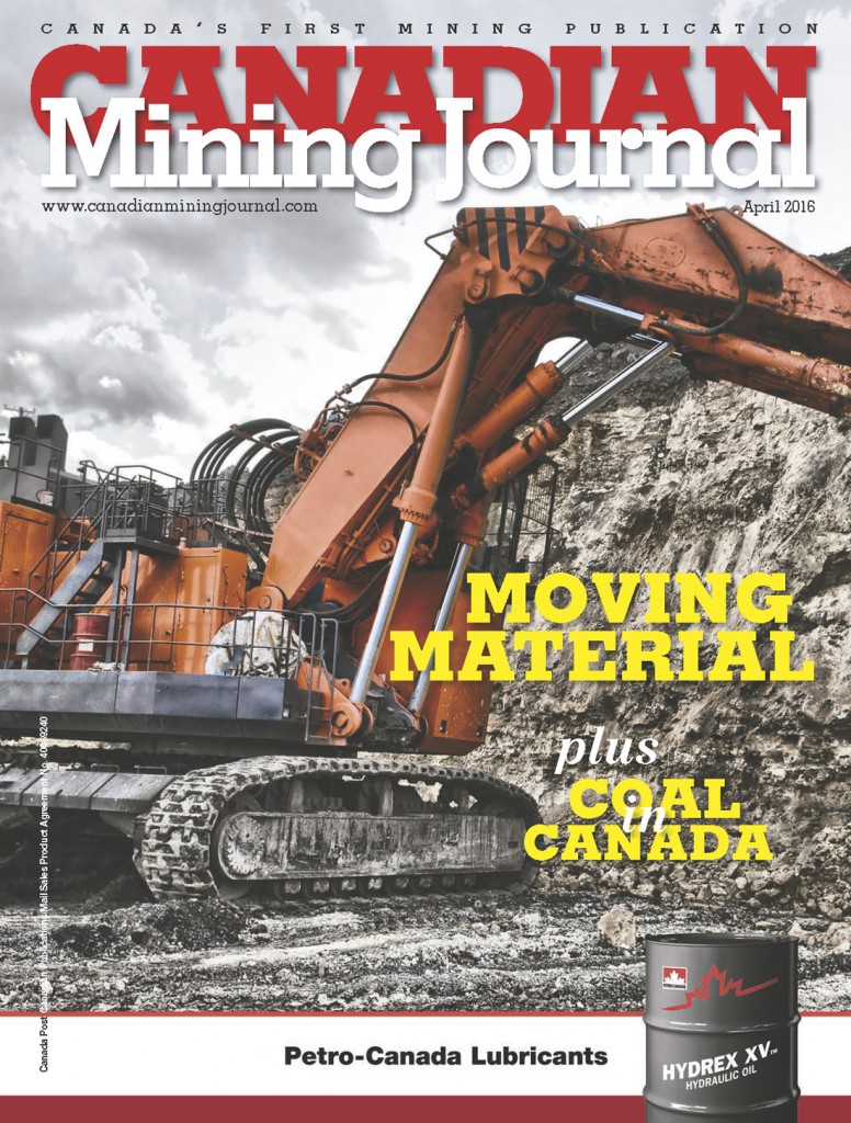 Portada de la revista Canadian Mining Journal. Abril 2016