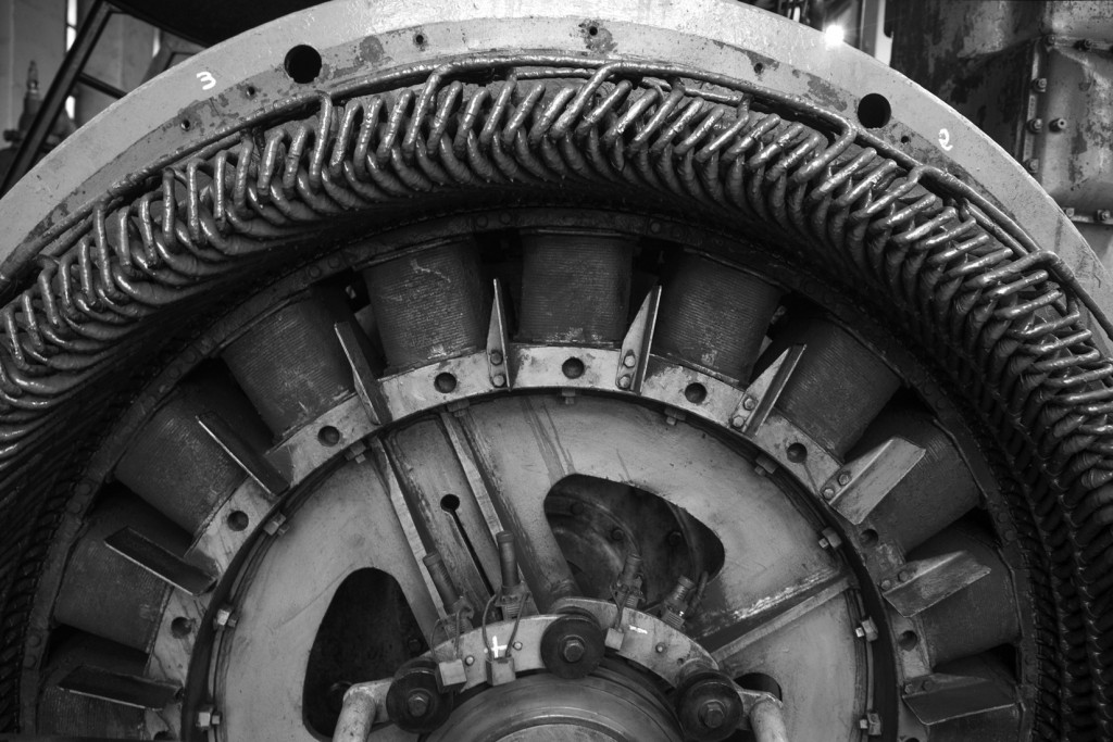 Detalle en la sala de Maquinas del Pozo Soton. S.M.R.A. Asturias 2015