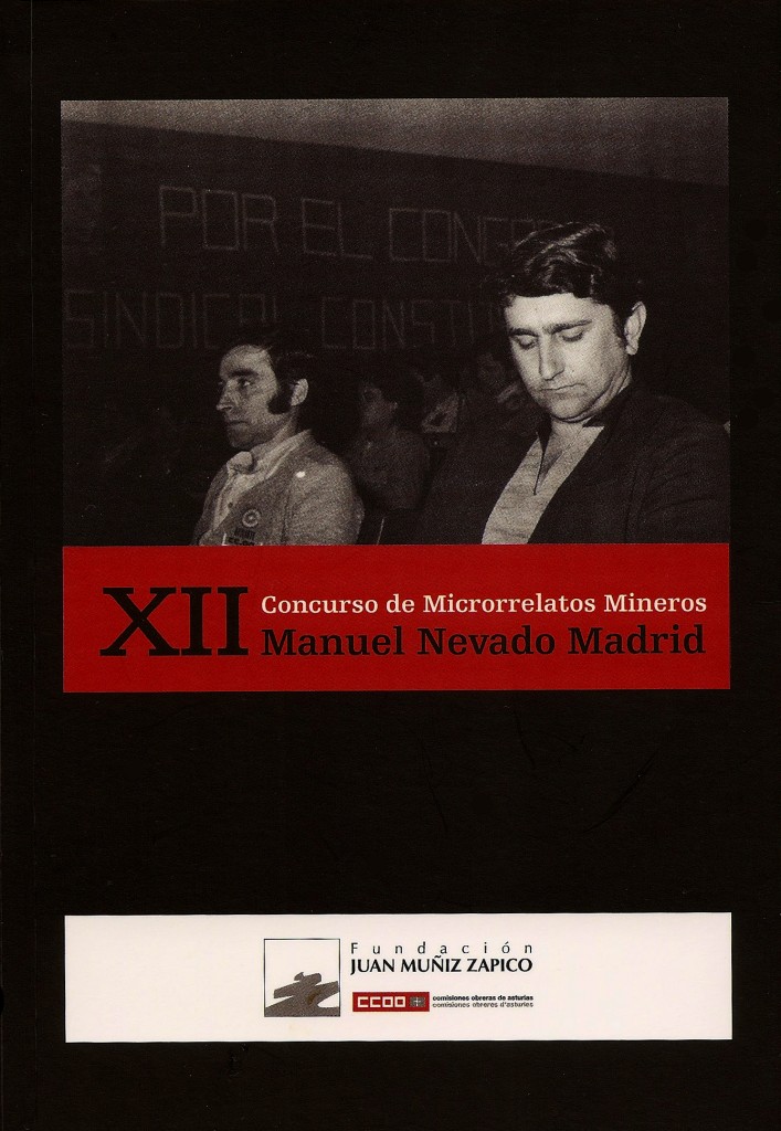 Portada del libro XII Concurso de Microrrelatos Mineros Manuel Nevado Madrid. Fundación Muñíz Zapico. Asturias. 2016