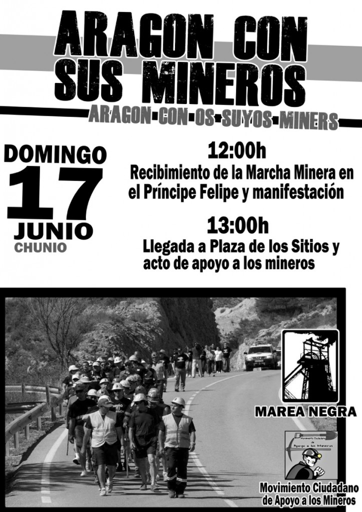 Cartel de convocatoria del acto de apoyo a la Marea Negra. Zaragoza 2012