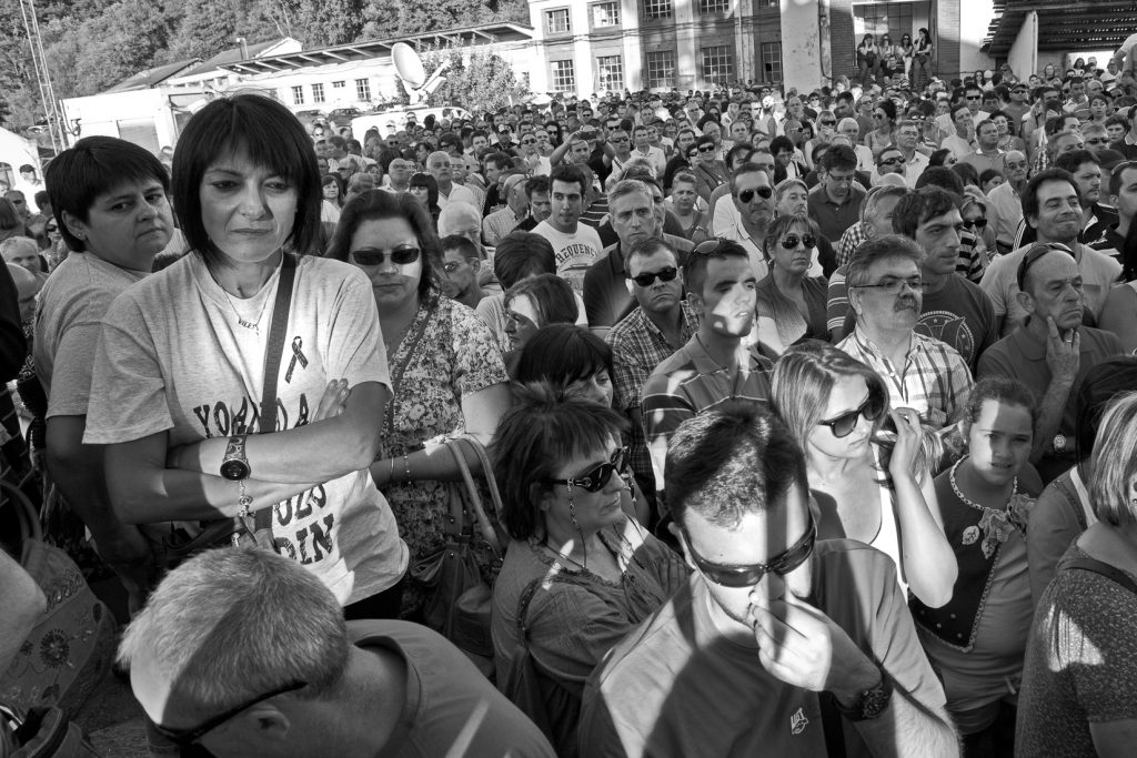 Salida de los mineros encerrados en el Pozo  Candin durante 50 días. Langreo. Asturias, 16 de Julio de 2012.