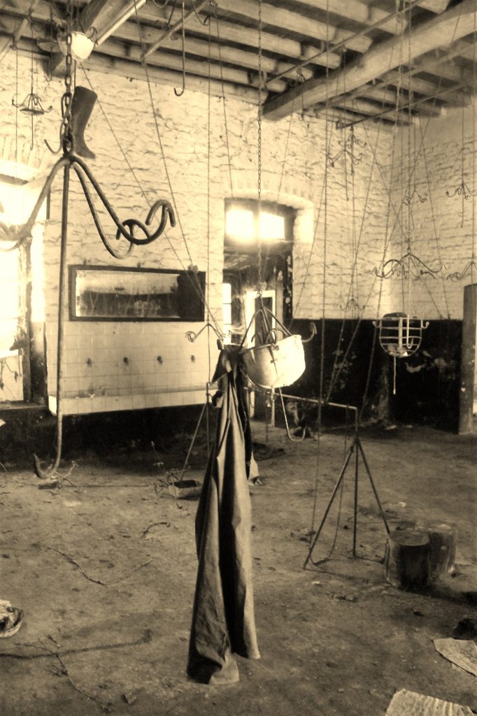 Interior de la casa de aseos del Noceo, en Santa Marina. Quiros. Asturias 2016