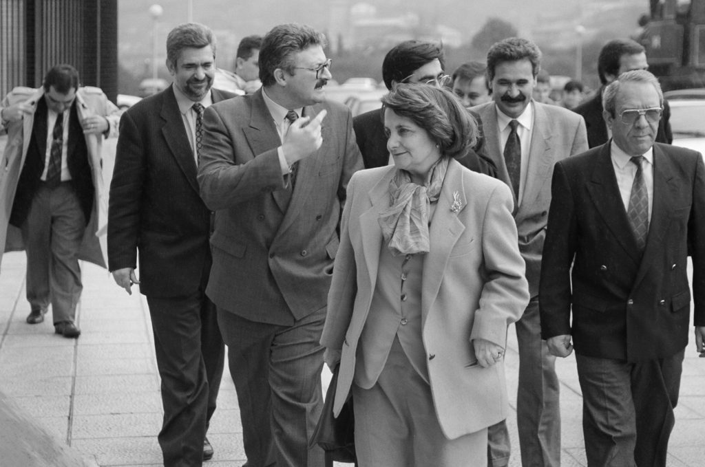 Día de la inauguración del Museo de La Minería y la Industria de Asturias. El Entrego. San Martín del Rey Aurelio. Abril 1994