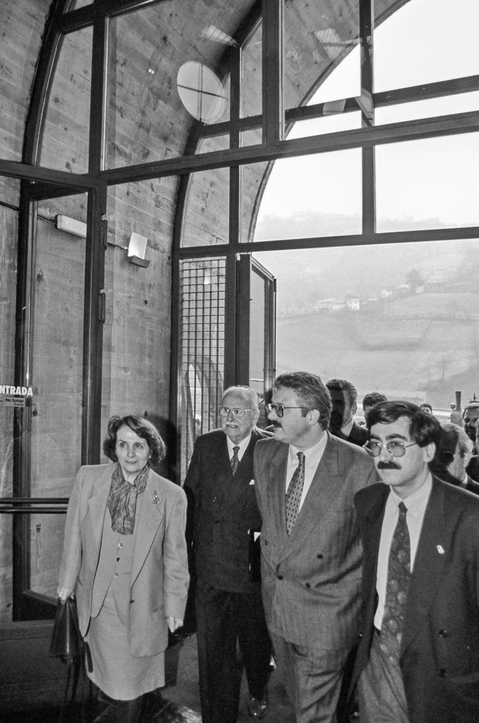 Día de la inauguración del Museo de La Minería y la Industria de Asturias. El Entrego. San Martín del Rey Aurelio. Abril 1994