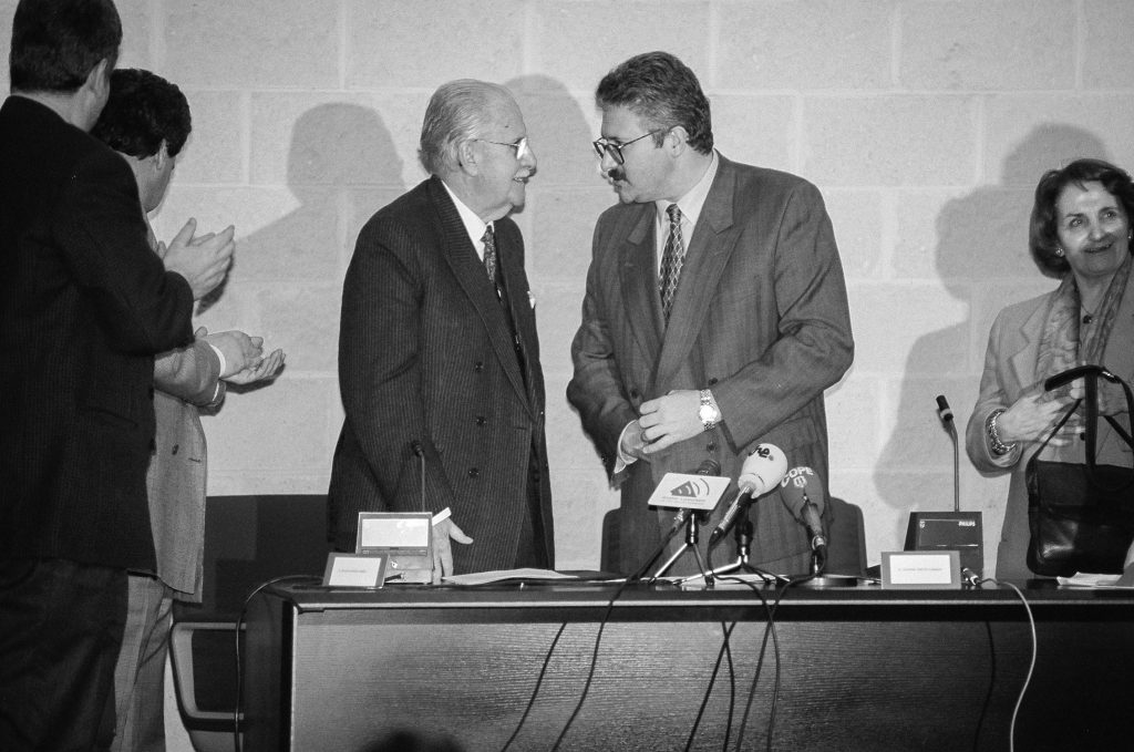 Dia de la inauguración del Museo de La Minería y la Industria de Asturias. El Entrego. San Martín del Rey Aurelio. Abril 1994