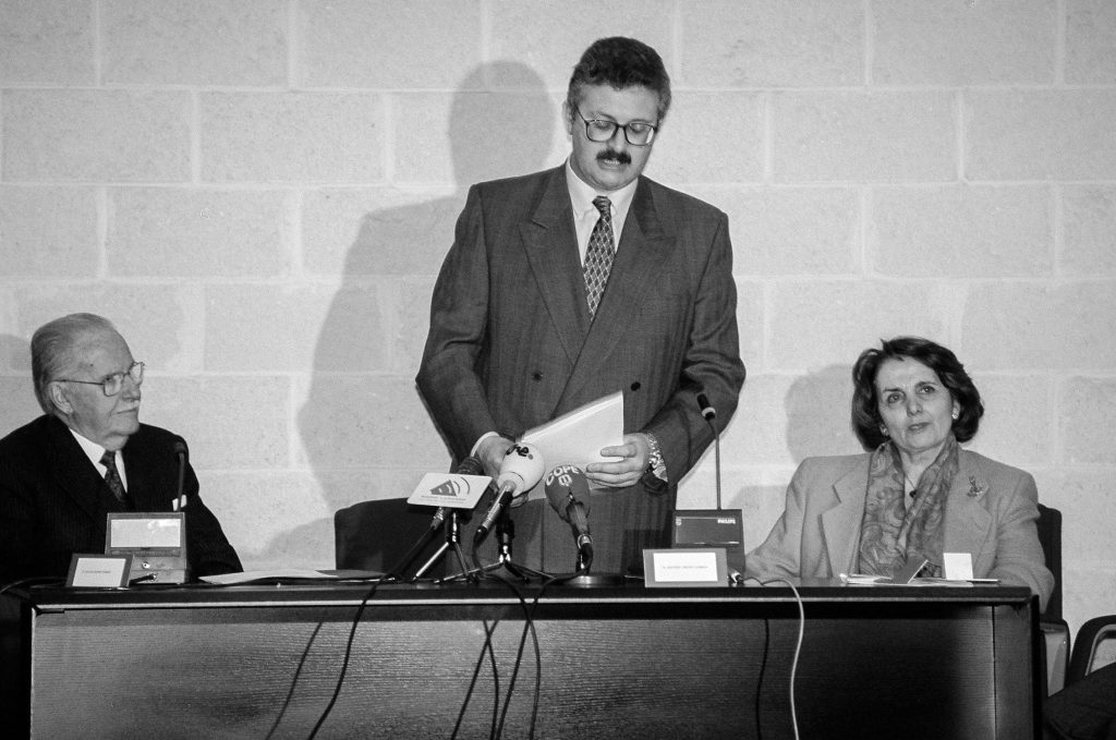 Discurso de autoridades el dia de la inauguración del Museo de La Minería y la Industria de Asturias. El Entrego. San Martín del Rey Aurelio. Abril 1994