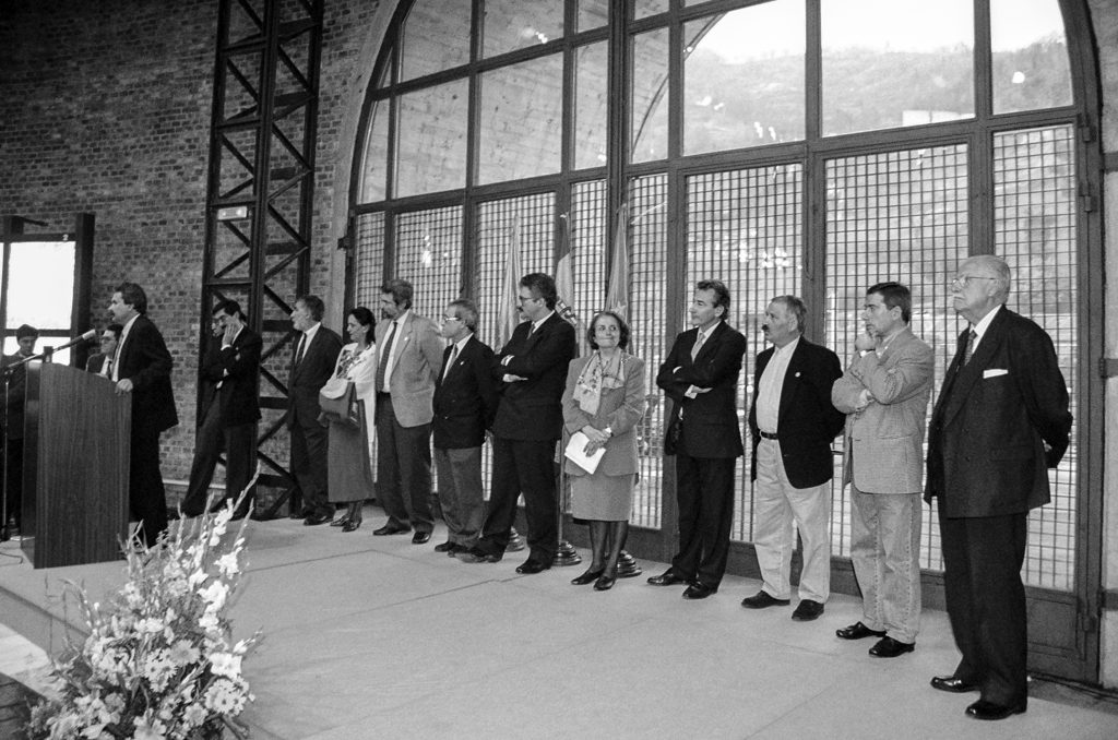 Discurso de autoridades el día de la inauguración del Museo de La minería y la Industria de Asturias. El Entrego. San Martín del Rey Aurelio. Abril 1994