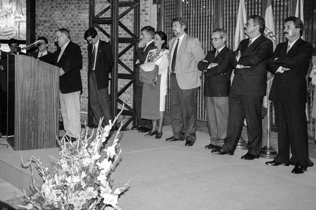Discurso de autoridades el día de la inauguración del Museo de La minería y la Industria de Asturias. El Entrego. San Martín del Rey Aurelio. Abril 1994