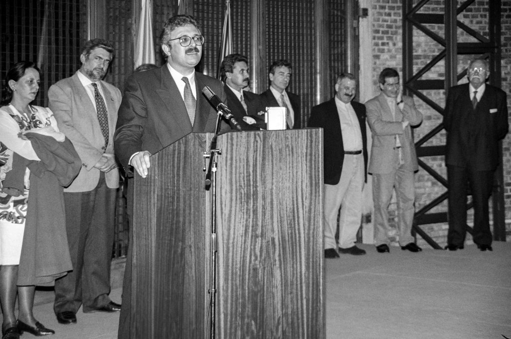 Discurso de autoridades el día de la inauguración del Museo de La minería y la Industria de Asturias. El Entrego. San Martín del Rey Aurelio. Abril 1994