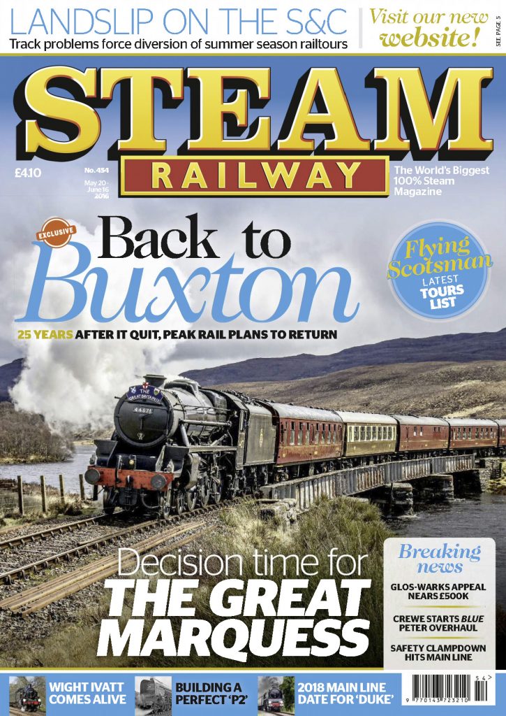 Portada de la revista Steam Railway. Nº 454. Del 20 Mayo al 16 Junio de 2016