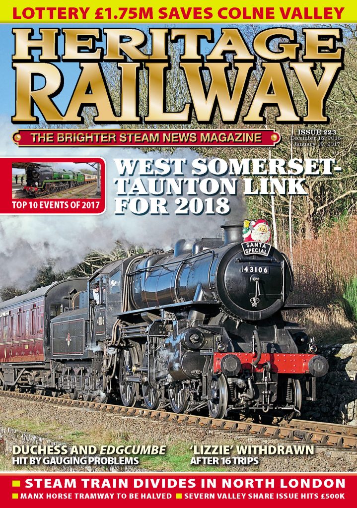Portada de la revista Heritage Railway. Numero 223. Diciembre 2016 – Enero 2017