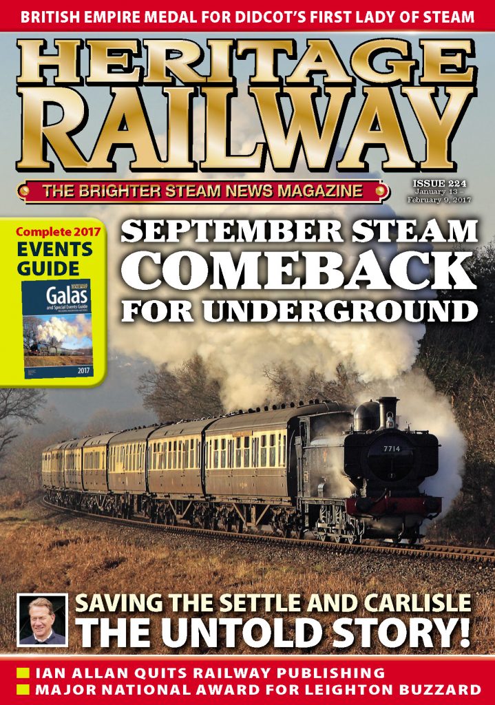 Portada de la revista Heritage Railway. Numero 224. Enero – Febrero 2017