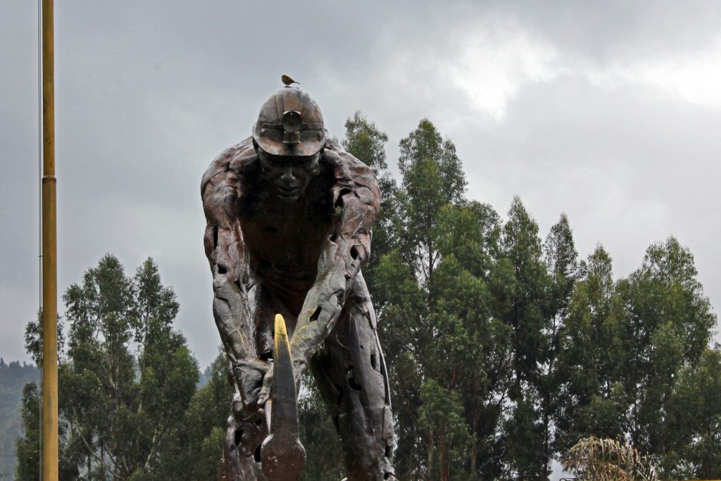 Monumento situado a la entrada a una antigua mina de sal en Zipaquirá. Colombia 2017