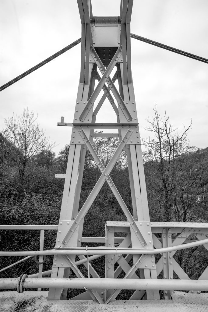 Detalle del puente de Rimoria, restaurado, en las instalaciones del Pozo Carrio. Laviana. Asturias 2016