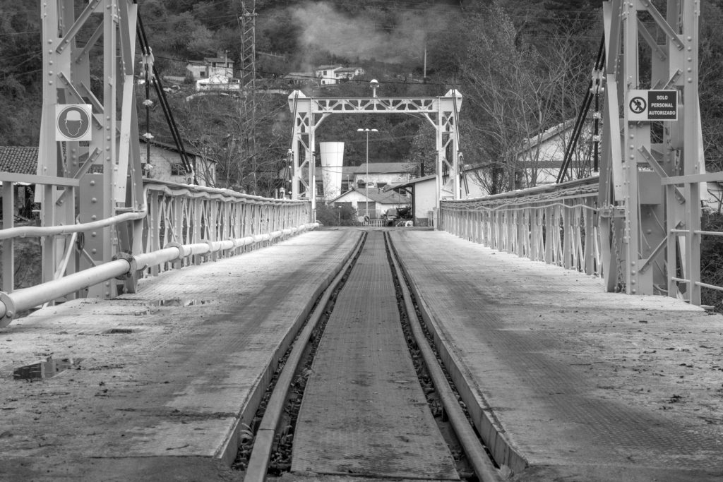 Puente de Rimoria, restaurado, en las instalaciones del Pozo Carrio. Laviana. Asturias 2016