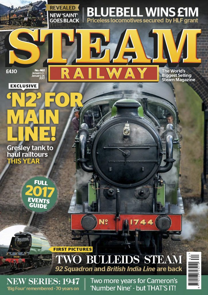 Portada de la revista Steam Railway. Nº 462.  Enero 2017
