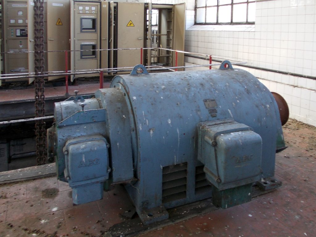 Sala de maquinas del Pozo Calderón, de la Minero Siderúrgica de Ponferrada, Villager de Laciana. Villablino. León 2016