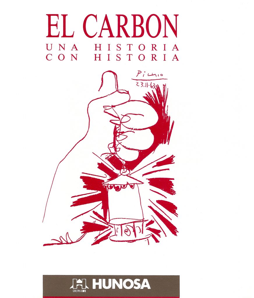 Portada del libro El carbón. Una historia con historia, editado por HUNOSA, en su 20 aniversario. Asturias 1987