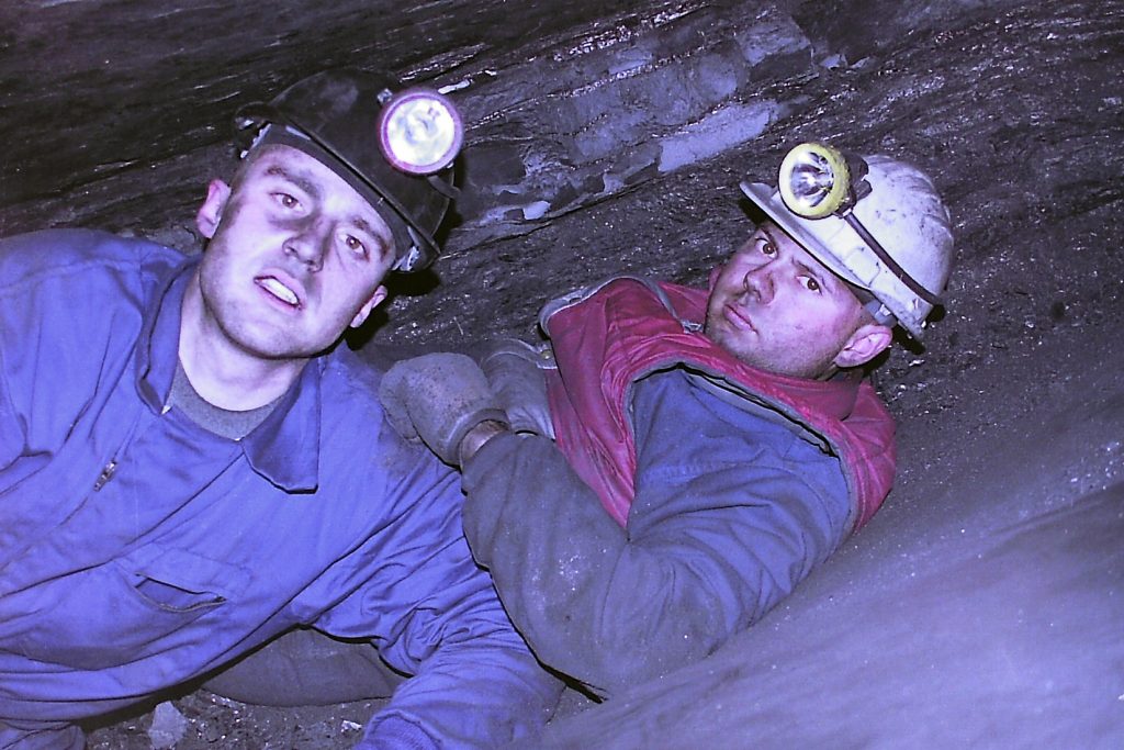 Mineros en el interior de la Mina del Valdeloso S.L. Folgoso de la Ribera. Leon 1999