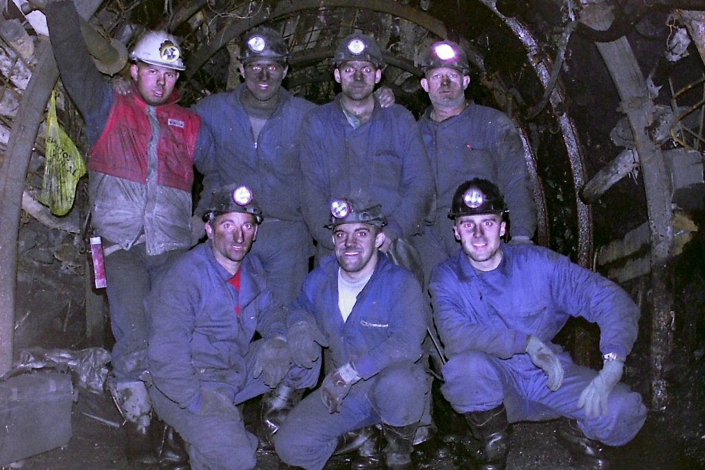 Mineros en el interior de la Mina del Valdeloso S.L. Folgoso de la Ribera. Leon 1999