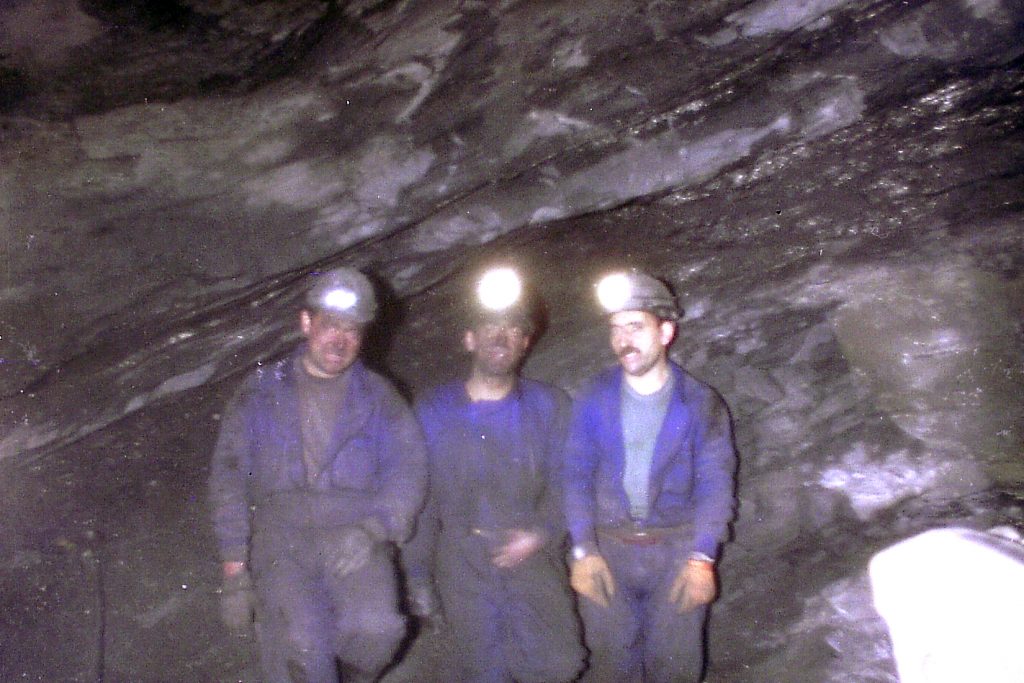 Mineros en el interior de la Mina del Valdeloso S.L. Folgoso de la Ribera. Leon 1999