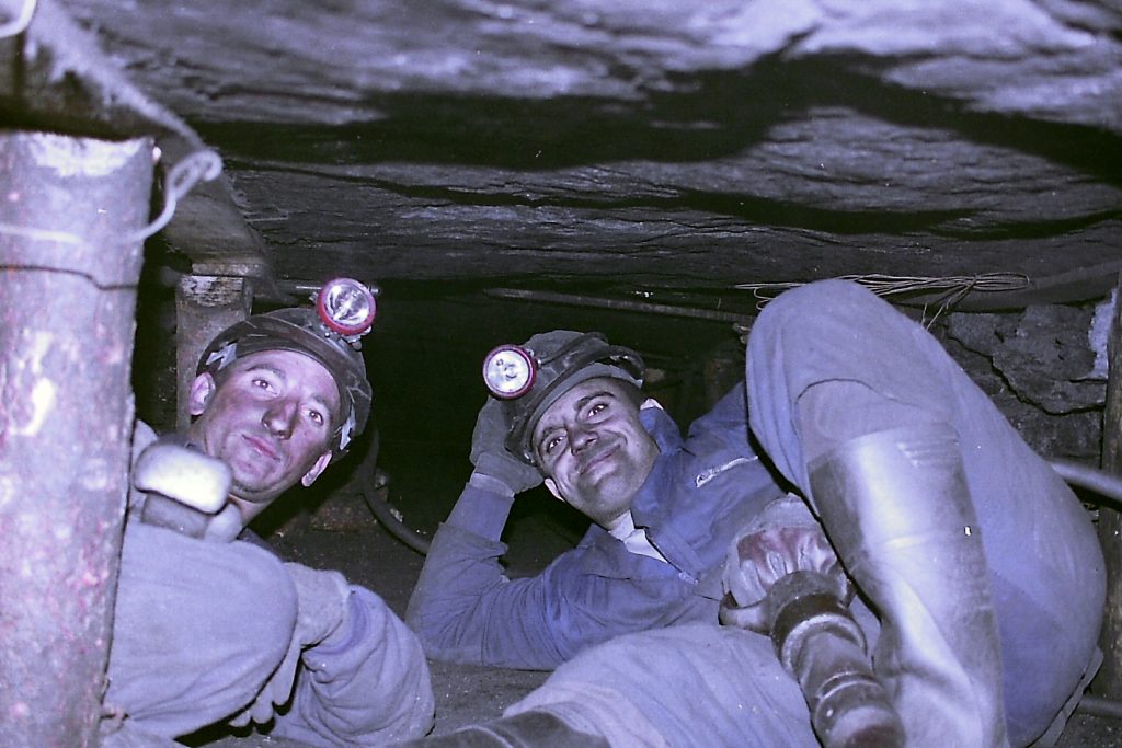 Mineros en el interior de la Mina del Valdeloso S.L. Fogoso de la Ribera. Leon 1999