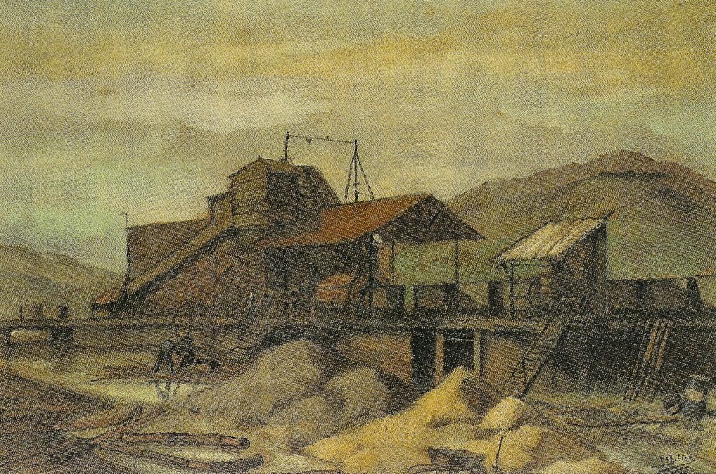 Cuadro “Viejo Barredo”, de Inocencio Urbina Villanueva. Asturias. 1973.