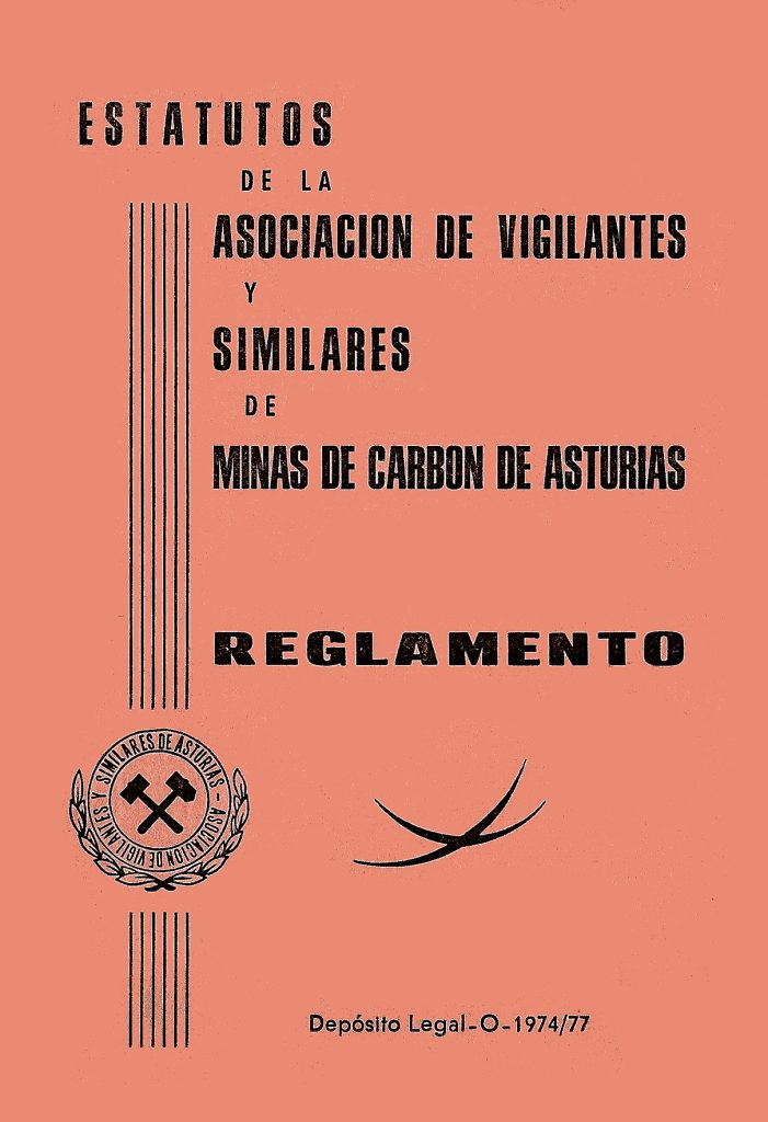 Portada del Reglamento de la Asociación de Vigilantes. Oviedo, Asturias. 1977