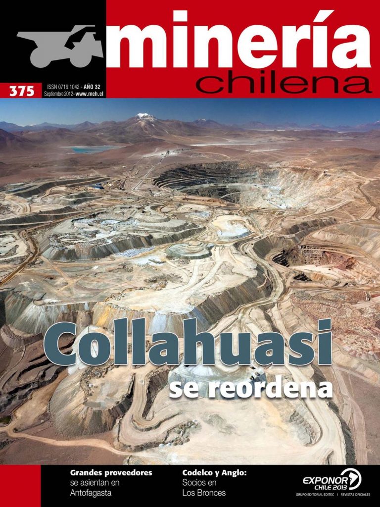 Portada de la revista Minería Chilena. Número 375, Septiembre 2012.