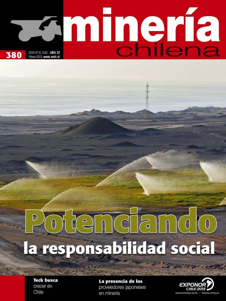 Portada de la revista Minería Chilena. Número 380, Febrero 2013.