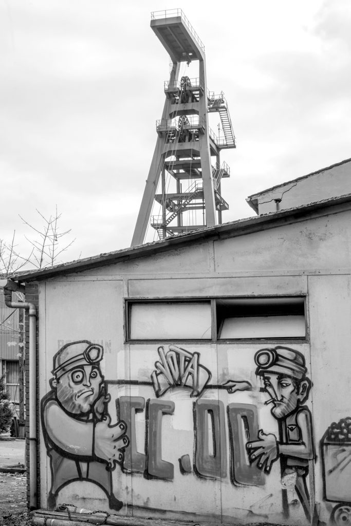 Pintadas sindicales en el Pozo Carrio. Laviana. Asturias. 2016.