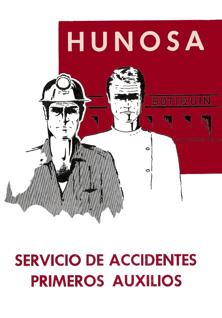 Portada de un Manual de Primeros Auxilios, editado por Hunosa. Asturias 1969