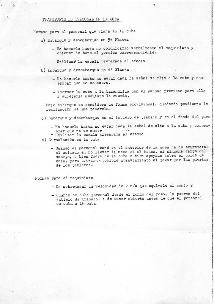 Procedimientos de algunas operaciones en la reprofundización del pozo María Luisa. Langreo. Asturias 1984