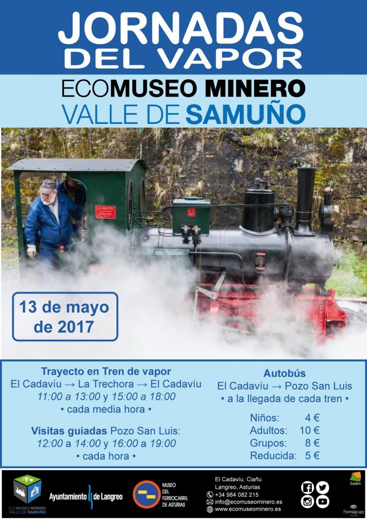 Cartel de las Jornadas del Vapor. Ecomuseo Minero Valle de Samuño. Langreo, Asturias. 2017
