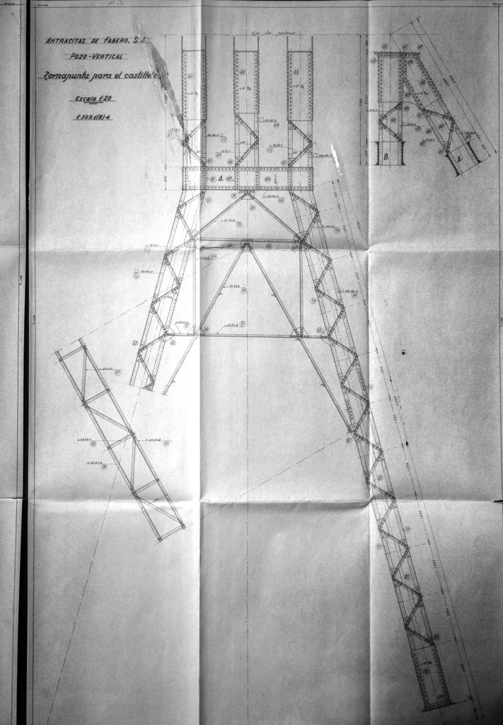 Plano del castillete del Pozo Julia. Parque de la minería del Pozo Julia. Fabero. León. 2017