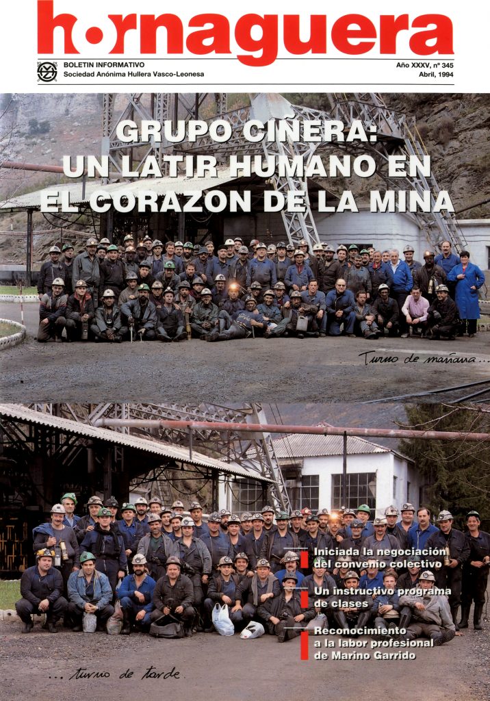 Revista Hornaguera, Nº 345, Abril de 1994, de Hullera Vasco-Leonesa. León. 1994