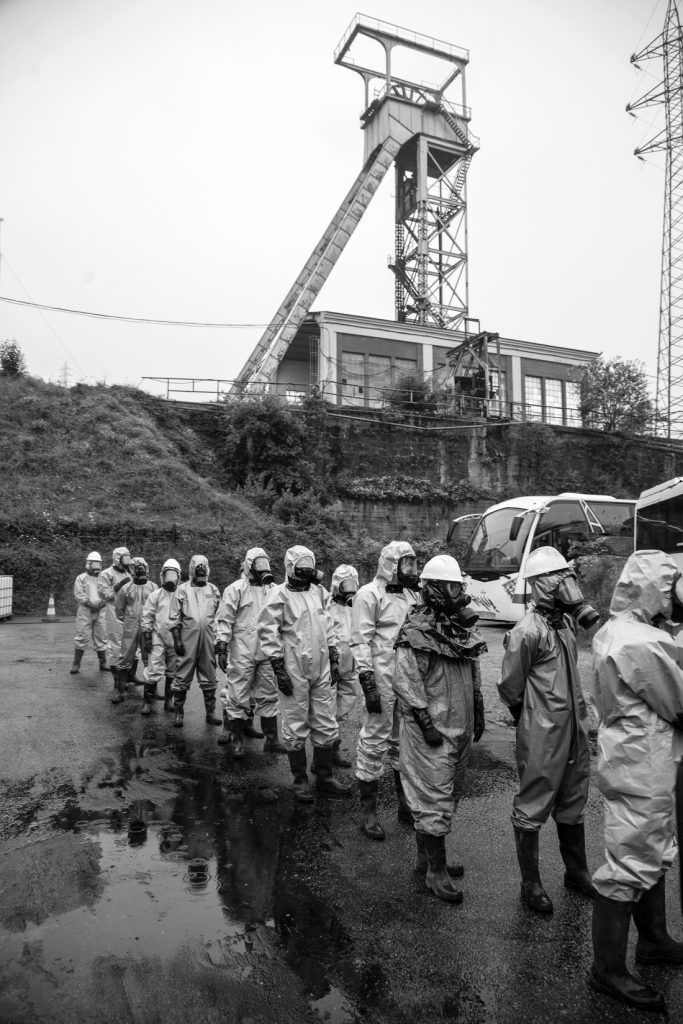 Rodaje de la serie de televisión “La Zona”. Pozo Candín. Langreo. Asturias. 2017