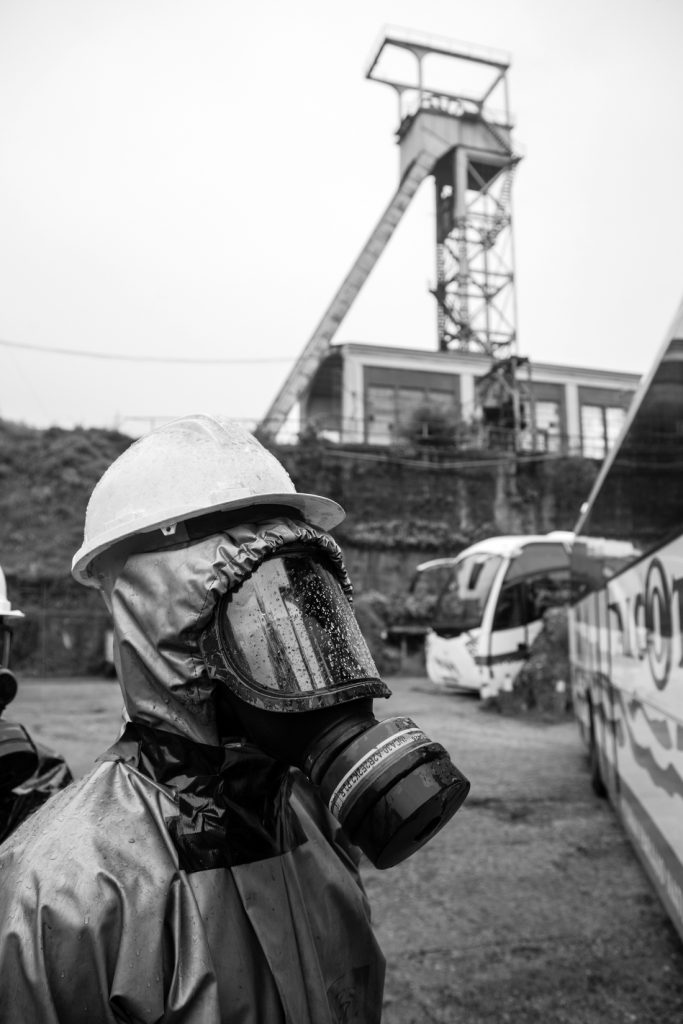 Rodaje de la serie de televisión “La Zona”. Pozo Candín. Langreo. Asturias. 2017