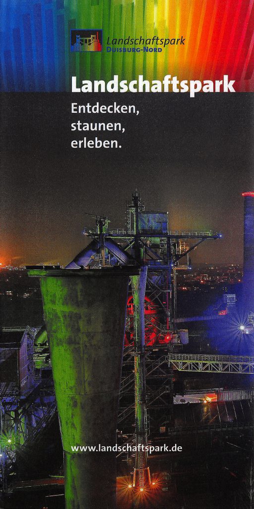 Folleto del Landschaftspark Duisburg-Nord (Parque de Ocio), Duisburg, Alemania